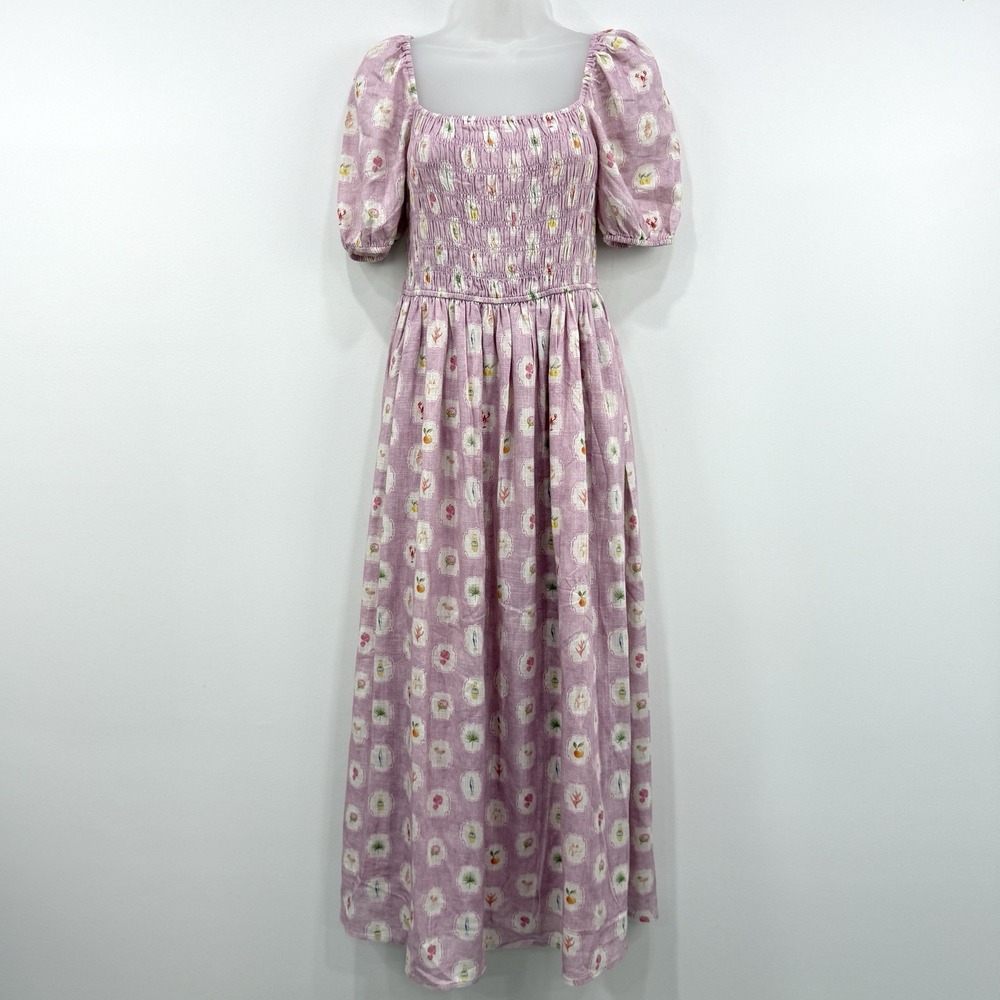 Anaya Marcey Dress S Novelty Fruit Linen Coastal Cottagecore Nantucket Romantic
